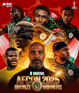 Super Eagles celebrate AFCON 2025 bronze medal victory for Nigeria