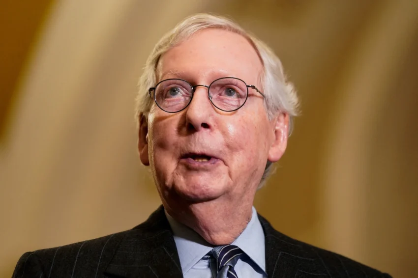 Former U.S. Senate Republican leader Mitch McConnell at the Capitol as his name trends across the United States amid renewed political debate.