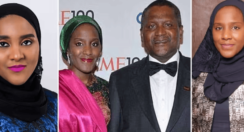 Aliko Dangote with his daughters appointed to leadership roles in the Dangote Group
