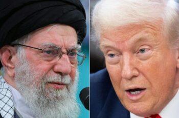 Former U.S. President Donald Trump speaking during an interview as tensions rise ahead of planned U.S.–Iran negotiations.