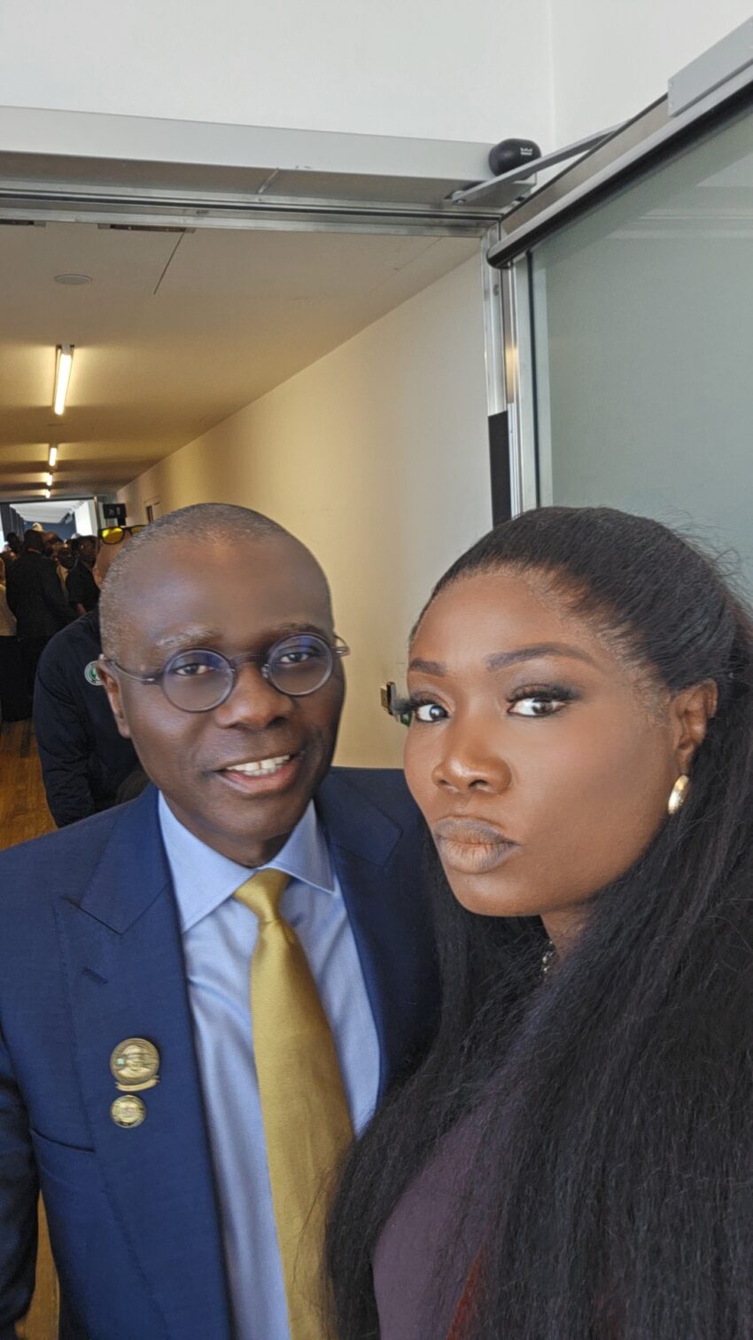 Rose Graham pictured with Lagos State Governor Babajide Sanwo-Olu at a public event in Lagos
