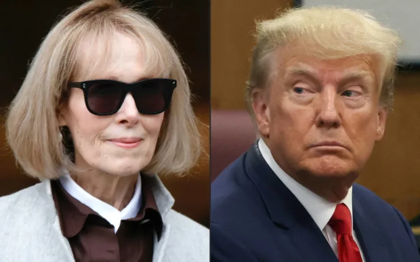 E. Jean Carroll amid reports of a new criminal investigation linked to testimony in lawsuits involving Donald Trump.