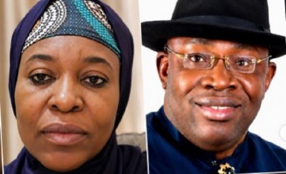 Aisha Yesufu and Seriake Dickson during separate political engagements amid controversy over an alleged rejected House of Representatives ticket.