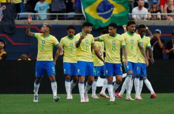 Brazil's New Generation Sends Strong Message Ahead Of World Cup Ambitions Brazil national football team players celebrating during an international match