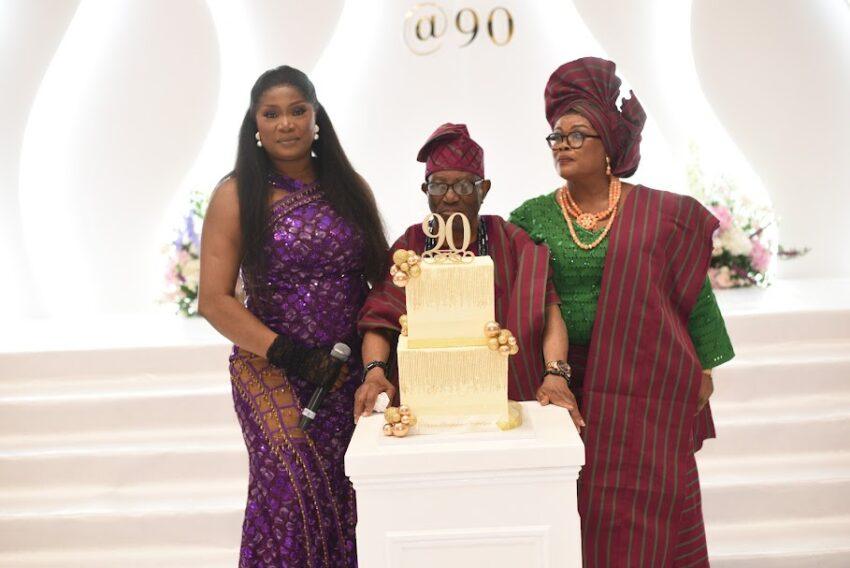 Mr Emmanuel Olutoke Olowe celebrated with family and friends during his 90th birthday event in London.