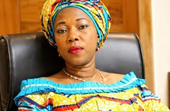 Sierra Leone First Lady Fatima Bio during a public event amid reports of a London council housing investigation.