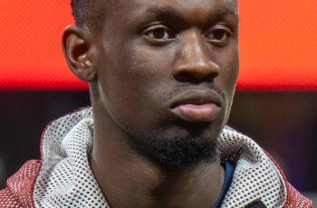 Folarin Balogun representing the United States during an international football match