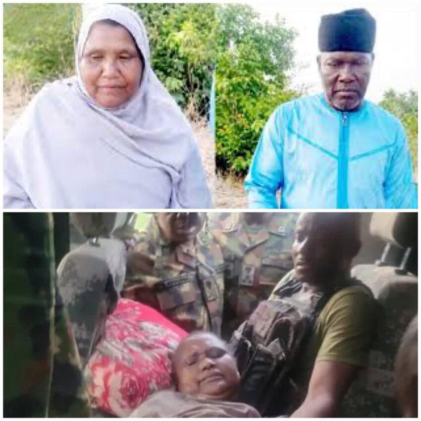 Nigerian troops rescue Hajiya Amina Abubakar, widow of late Major General Rabe Abubakar, in Katsina State.