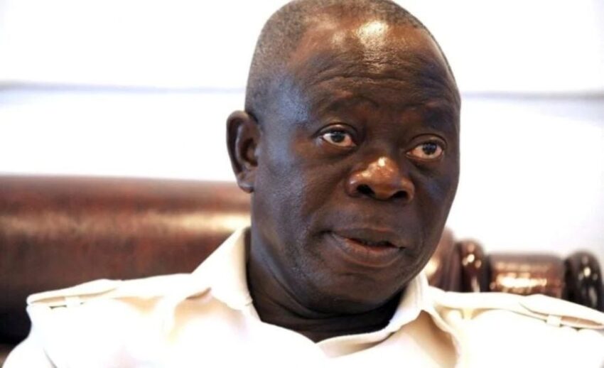 Senator Adams Oshiomhole during a Senate session discussing NNPCL investigations.