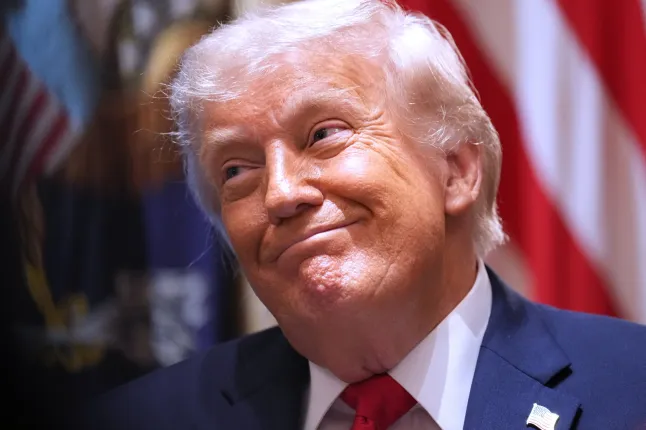 Donald Trump speaking after reports of a perfect score on a cognitive assessment.