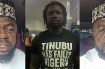 VeryDarkMan during a public appearance amid discussions surrounding insecurity protests.