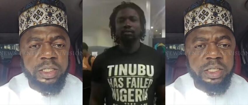 VeryDarkMan during a public appearance amid discussions surrounding insecurity protests.