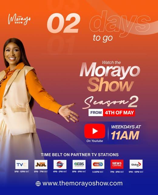 Morayo Afolabi-Brown hosting The Morayo Show during a television interview.