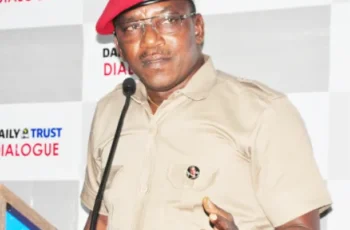 Dalung Challenges Presidency Over Alleged Fake Agency: 'How Did It Appear in the National Budget?' Former Sports Minister Solomon Dalung addressing the media while questioning the Presidency's explanation of the alleged fake presidential agency.