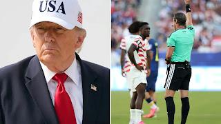 Donald Trump discusses his phone call with FIFA President Gianni Infantino regarding Folarin Balogun's World Cup red card.