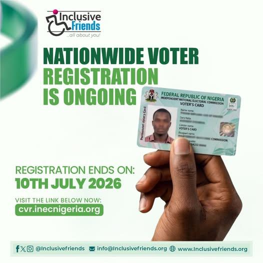 A Nigerian voter updating voter registration information ahead of the 2027 general election.